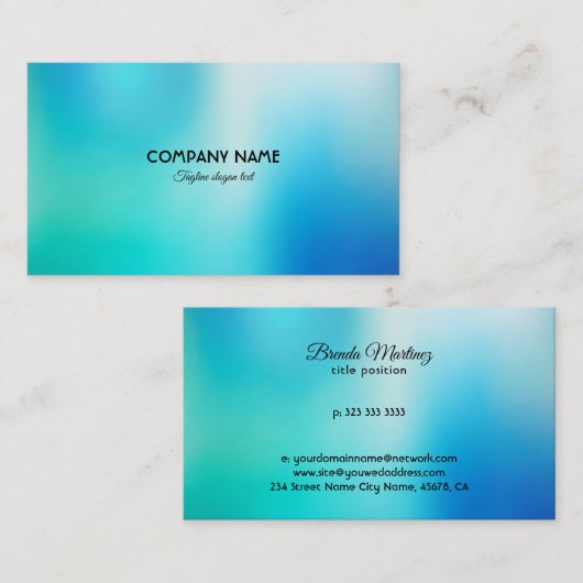 Carte De Visite Bue tones blurred background (Devant / Derrière)