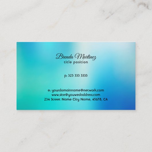 Carte De Visite Bue tones blurred background (Dos)