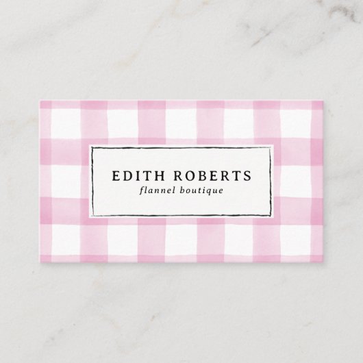 Carte De Visite Buffalo d'aquarelle rose moderne plaqué QR CODE (Devant)