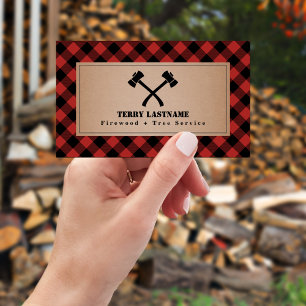Carte De Visite Buffalo Plaid Ax Tree Service Foyer
