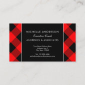 Carte De Visite Buffalo Plaid Check Executive Coach Couleur person (Devant)