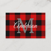 Carte De Visite Buffalo rouge abattu | Initiale personnelle | Cade (Devant)