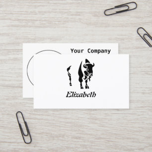 Carte De Visite Buffle noir silhouette