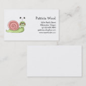 Carte De Visite Buggin vous · Escargot vert et rose (Devant / Derrière)