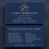 Carte De Visite Builder Navy Blue Gold Modern Construction