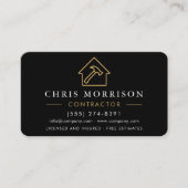 Carte De Visite Building Construction Black Gold Professional (Devant)
