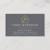 Carte De Visite Building Construction Gray Gold QR Code (Devant)