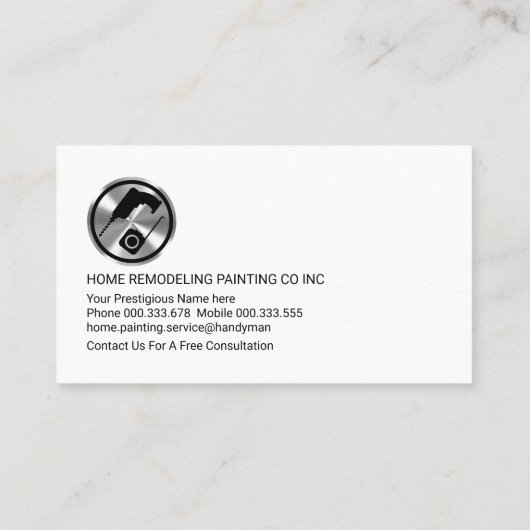 Carte De Visite Building Frame Handyman Repair (Dos)