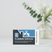 Carte De Visite Building Frame Leaking Plumbing Faucet (Debout devant)