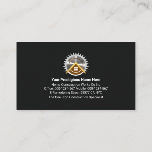 Carte De Visite Building Home Frame Construction (Dos)