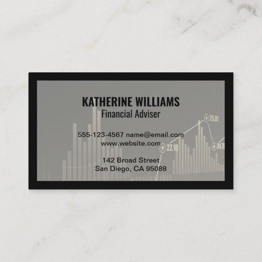Carte De Visite Bull Bear | Courtier en actions | Graphique financ (Dos)