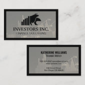 Carte De Visite Bull Bear | Courtier en actions | Graphique financ (Devant / Derrière)