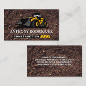 Carte De Visite Bull Dozer | Construction | Sol (Devant / Derrière)