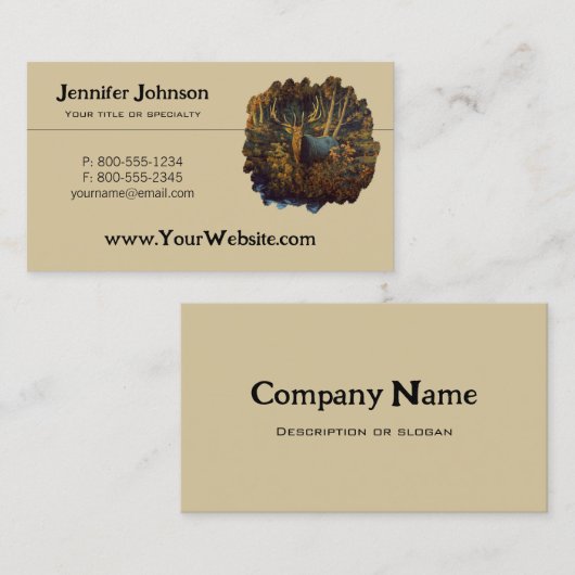 Carte De Visite Bull Elk dans la forêt d'automne (Devant / Derrière)