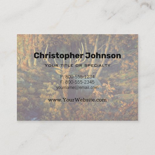 Carte De Visite Bull Elk dans la forêt d'automne (Dos)