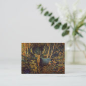 Carte De Visite Bull Elk dans la forêt d'automne (Debout devant)