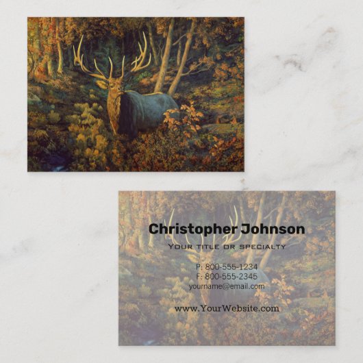 Carte De Visite Bull Elk dans la forêt d'automne (Devant / Derrière)