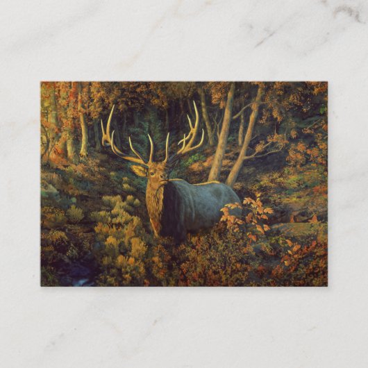 Carte De Visite Bull Elk dans la forêt d'automne (Devant)