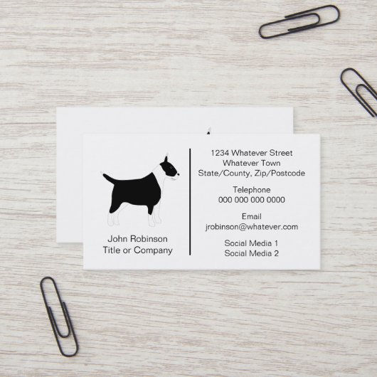 Carte De Visite Bull Terrier Chien Design Embarquement Kennels (Devant/Arrière en situation)