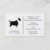 Carte De Visite Bull Terrier Chien Design Embarquement Kennels (Devant)