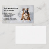 Carte De Visite Bulldog assis | Entraîneur de chiens (Devant / Derrière)