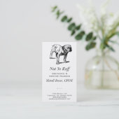 Carte De Visite Bulldog Chien d'affaires (Debout devant)