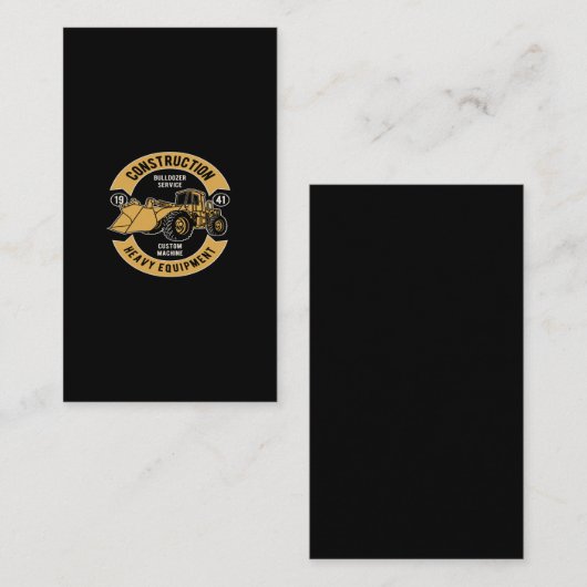 Carte De Visite bulldozer (Devant / Derrière)