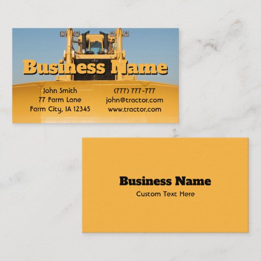 Carte De Visite Bulldozer (Devant / Derrière)