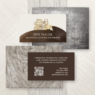 Carte De Visite Bulldozer Construction