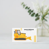 Carte De Visite Bulldozer Construction blanche Équipement lourd (Debout devant)