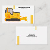 Carte De Visite Bulldozer Construction blanche Équipement lourd (Devant / Derrière)