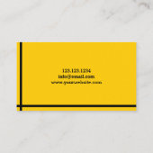 Carte De Visite Bulldozer Construction jaune et noire (Dos)