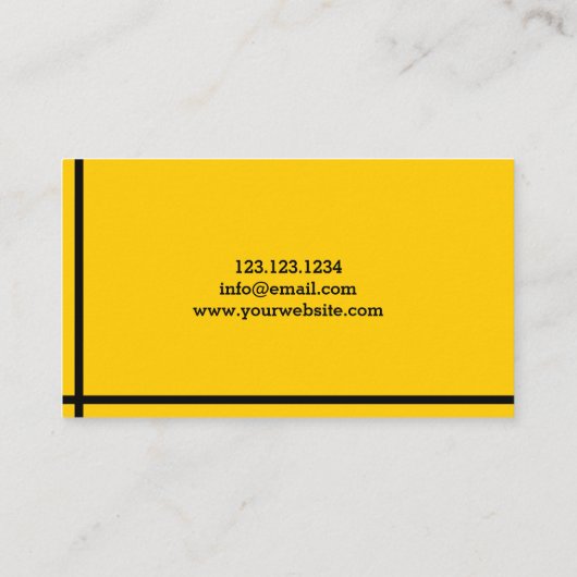 Carte De Visite Bulldozer Construction jaune et noire (Dos)