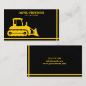 Carte De Visite Bulldozer Construction jaune et noire (Devant / Derrière)