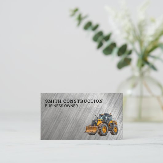 Carte De Visite Bulldozer de construction |  (Debout devant)
