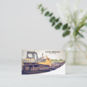 Carte De Visite Bulldozer de construction et de construction uniqu (Debout devant)