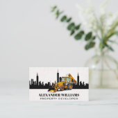 Carte De Visite Bulldozer de véhicule de construction | Ligne Skyl (Debout devant)