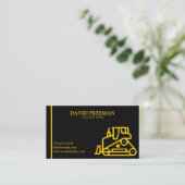 Carte De Visite Bulldozer d'équipement de construction noir unique (Debout devant)