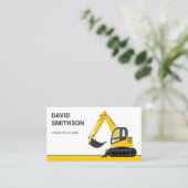 Carte De Visite Bulldozer d'excavation de construction blanc (Debout devant)