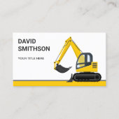 Carte De Visite Bulldozer d'excavation de construction blanc (Devant)