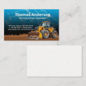 Carte De Visite Bulldozer | Imprimantes bleues de construction | I (Devant / Derrière)