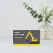 Carte De Visite Bulldozer niveleur de construction gris foncé (Debout devant)