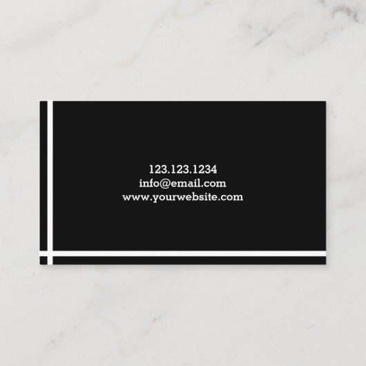 Carte De Visite Bulldozer Noir & Blanc Construction (Dos)