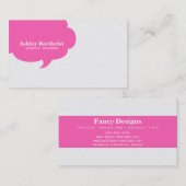 Carte De Visite Bulle à la mode de la parole (Devant / Derrière)