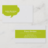 Carte De Visite Bulle à la mode de la parole (Devant / Derrière)