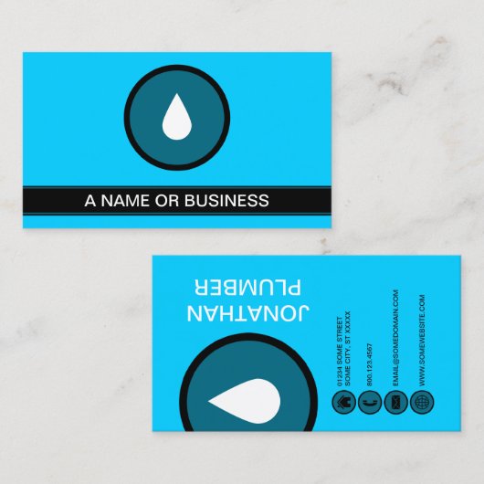 Carte De Visite bulle bleue EAU DROP (Devant / Derrière)