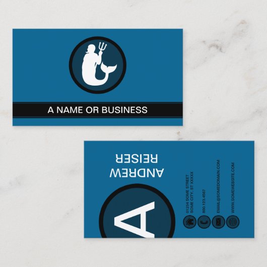 Carte De Visite bulle bleue merman (Devant / Derrière)