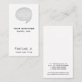 Carte De Visite Bulle comique de la parole de style de texture (Devant / Derrière)