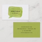 Carte De Visite Bulle de discussion aquarelle (Devant / Derrière)