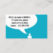 Carte De Visite bulle de la parole non VERBALE (Dos)